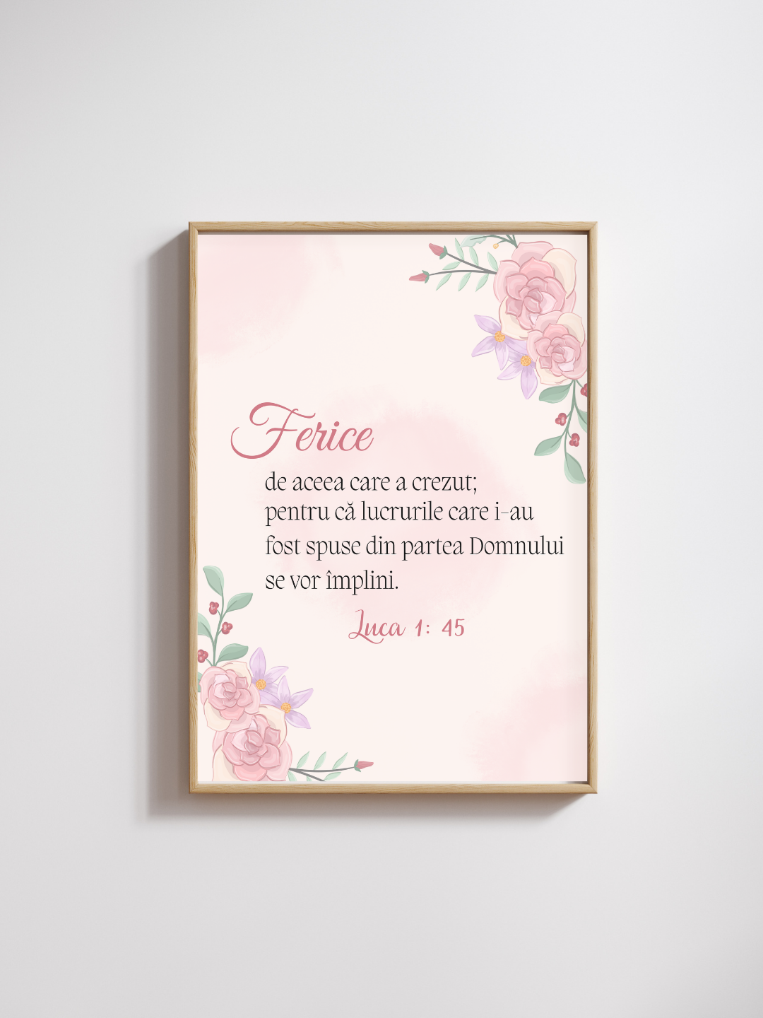 Tablou Creștin – „Ferice de aceea care a crezut” | Luca 1:45